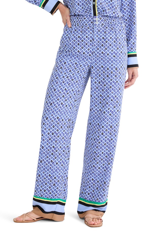 ニックプラスゾーイ レディース ボトムス レギンス ワイドレッグ 刷り上げる ズボン下 NIC+ZOE Lenox Mosaic Print Wide Leg Pants Blue Multi 青碧