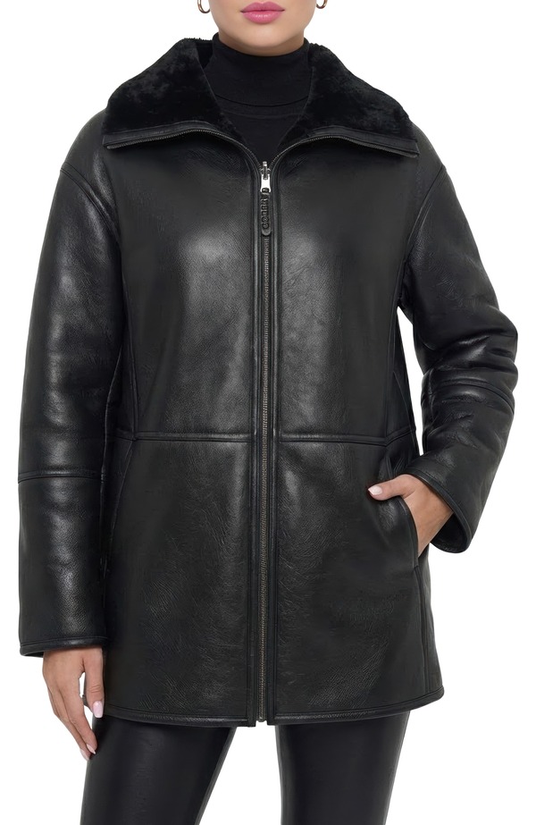 ゴルスキ レディース アウター ジャケット・ブルゾン GORSKI Reversible Genuine Shearling Jacket Black ブラック