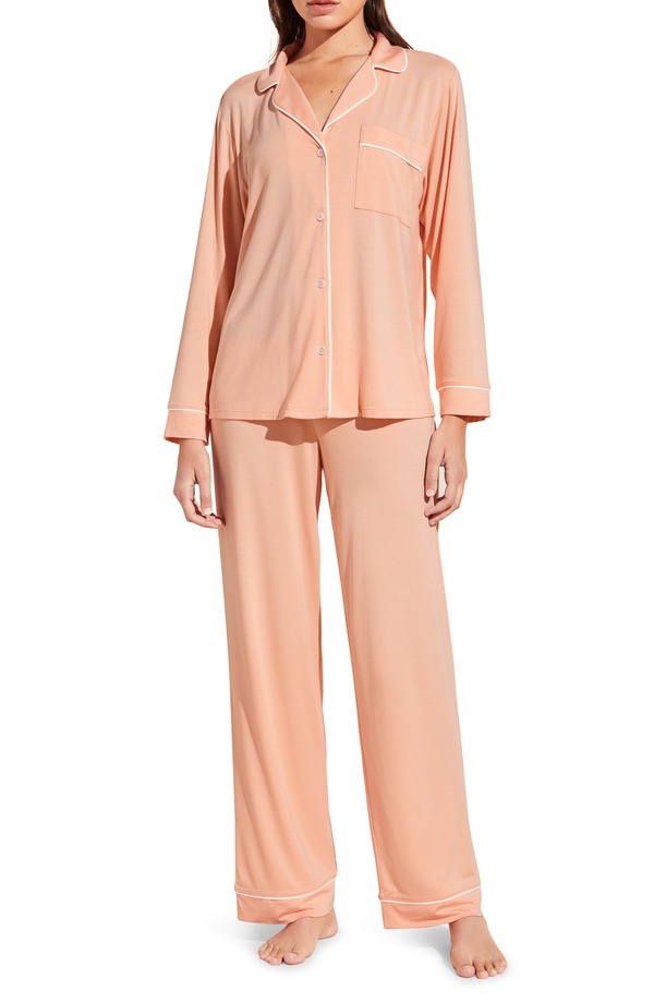 エバージェイ レディース アンダーウェア ナイトウェア Eberjey Gisele Long Pajamas Pink Nectar/ Ivory アイボリー