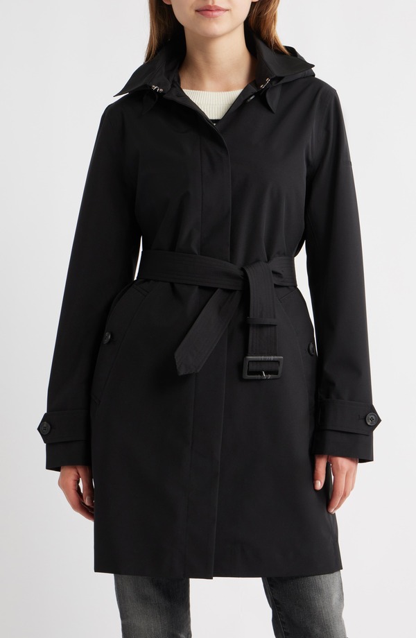セイブ ザ ダック レディース アウター ジャケット・ブルゾン コート Save The Duck Jackie Wateresistant Raincoat with Removable Hood Black ブラック