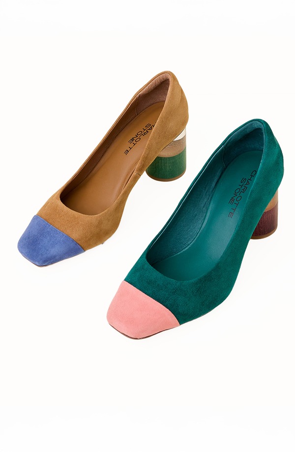 シャーロットストーン レディース シューズ 踵 旗がしら Charlotte Stone Risa Mismatch Cap Toe Pump Kingston