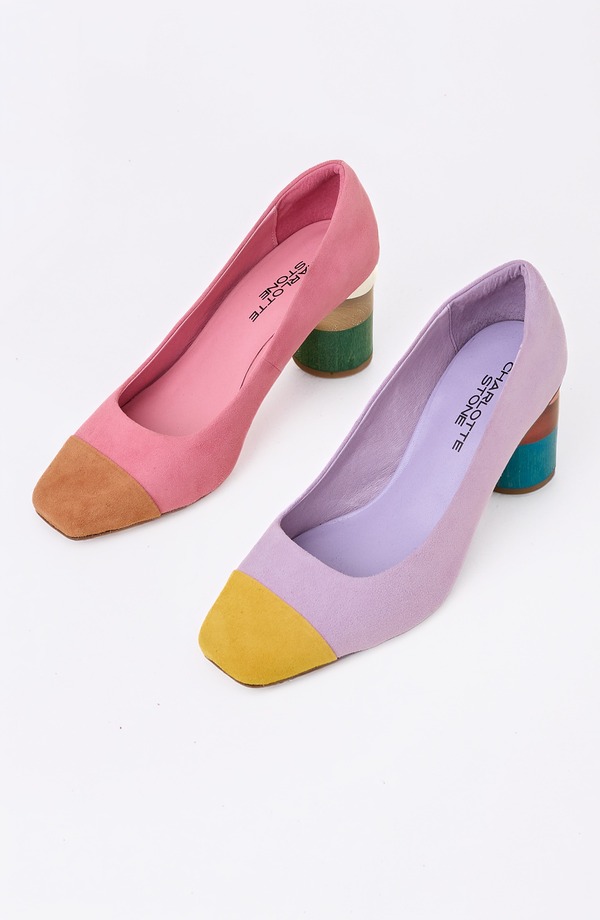 シャーロットストーン レディース シューズ 踵 旗がしら Charlotte Stone Risa Mismatch Cap Toe Pump Nassau