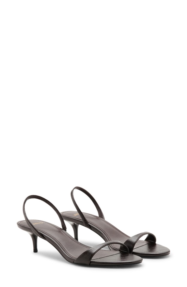 マンゴ レディース シューズ ヒール サンダル MANGO Kitten Heel Slingback Sandal Chocolate チョコレート