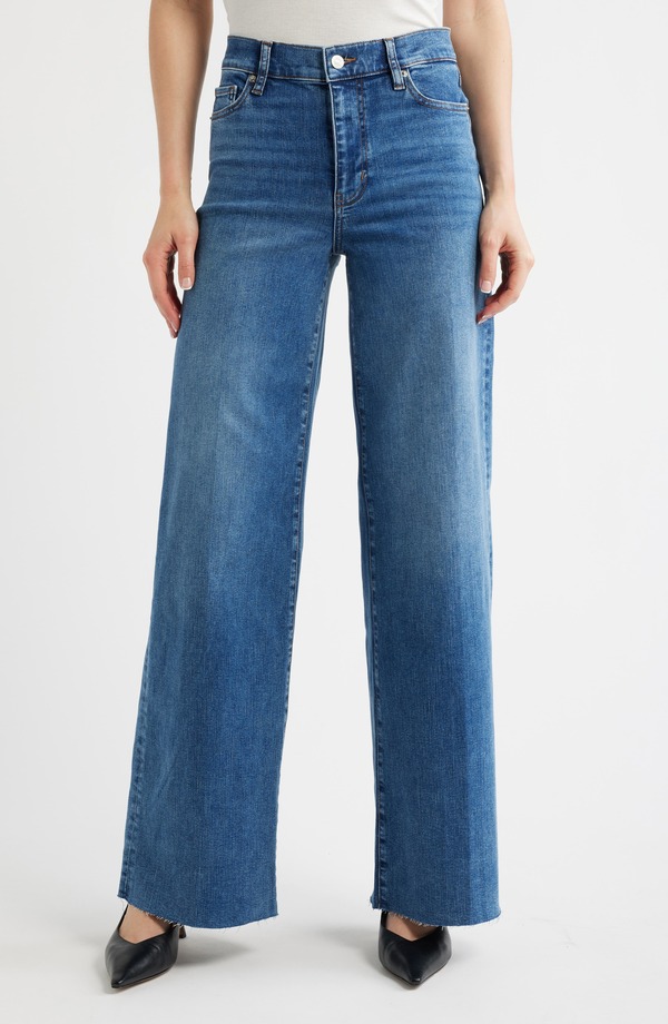 フレーム レディース ボトムス デニムパンツ ハイウエスト ジーンズ FRAME Le Slim High Waist Raw Hem Palazzo Jeans Canals Raw After