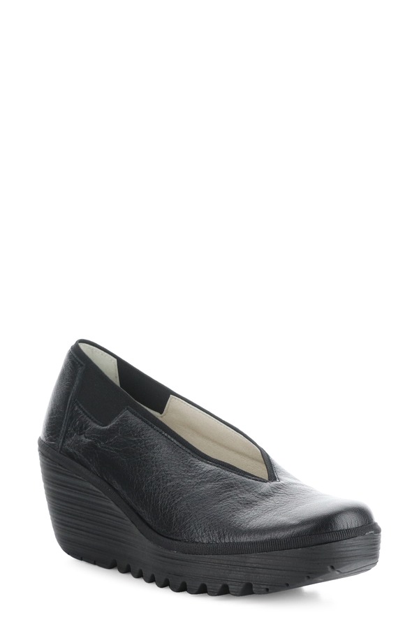 飛球英国の首都 レディース シューズ 踵 Fly London Yoza Wedge Ballet Shoe Black Mousse 黒いこと