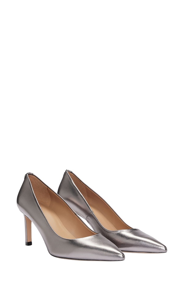 主任者 レディース シューズ 踵 BOSS Janet Pointed Toe Pump Silver しろがね色