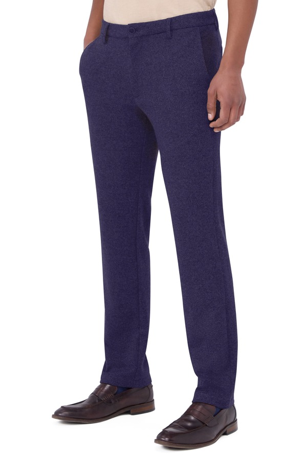 ブガッチ メンズ ボトムス カジュアルパンツ ウール コットン Bugatchi Flat Front Wool & Cotton Blend Chino Pants Navy ネイビー