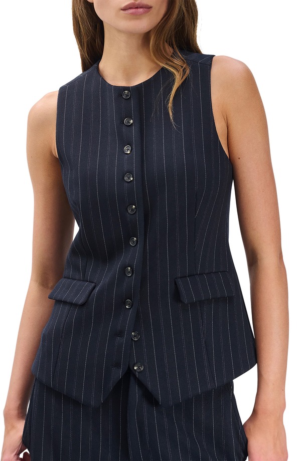 ラグアンドボーン レディース アウター ベスト rag & bone Irina Ponte Longline Vest Navy Multi ネイビー