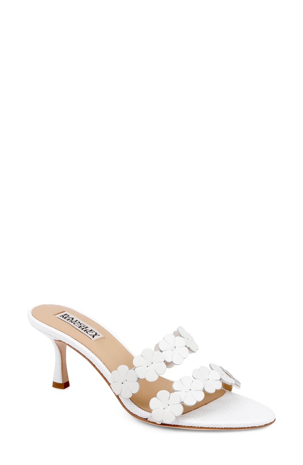 バッドグレイミッシカ レディース シューズ 踵 サンダル Badgley Mischka Collection Watertown Pointed Toe Slide Sandal White Leather 白いこと