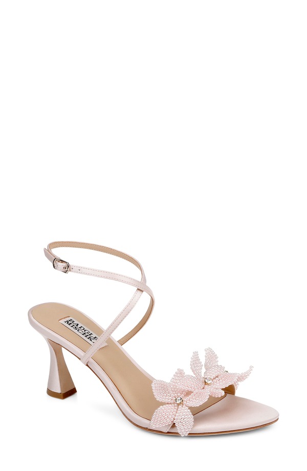 バッドグレイミッシカ レディース シューズ 踵 サンダル アンクル Badgley Mischka Collection Whitney Ankle Strapointed Toe Sandal Champagne Satin 三鞭酒