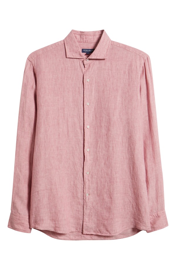 ピーター・ミラー メンズ トップス シャツ リネン Peter Millar Astino Lino Tailored Fit Linen Button-Up Shirt Rose Quartz