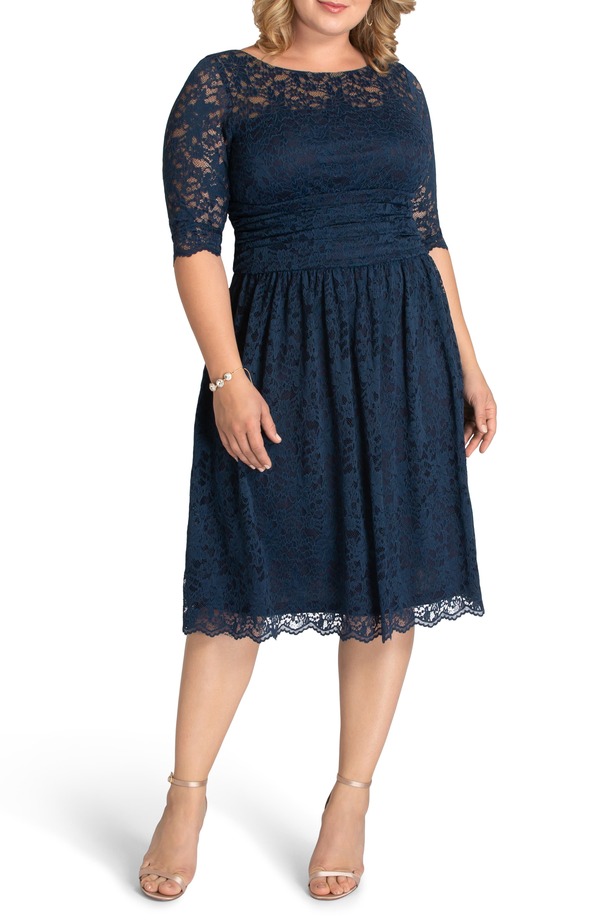 キヨナ レディース トップス ワンピース A ライン レース Kiyonna Luna Lace A-Line Dress Indigo Blue インディゴ 26,460円