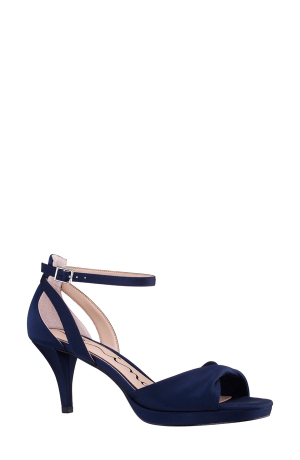 ニナ レディース シューズ 踵 プラットホーム サンダル アンクル Nina Brizankle Straplatform Sandal Navy 米国海軍