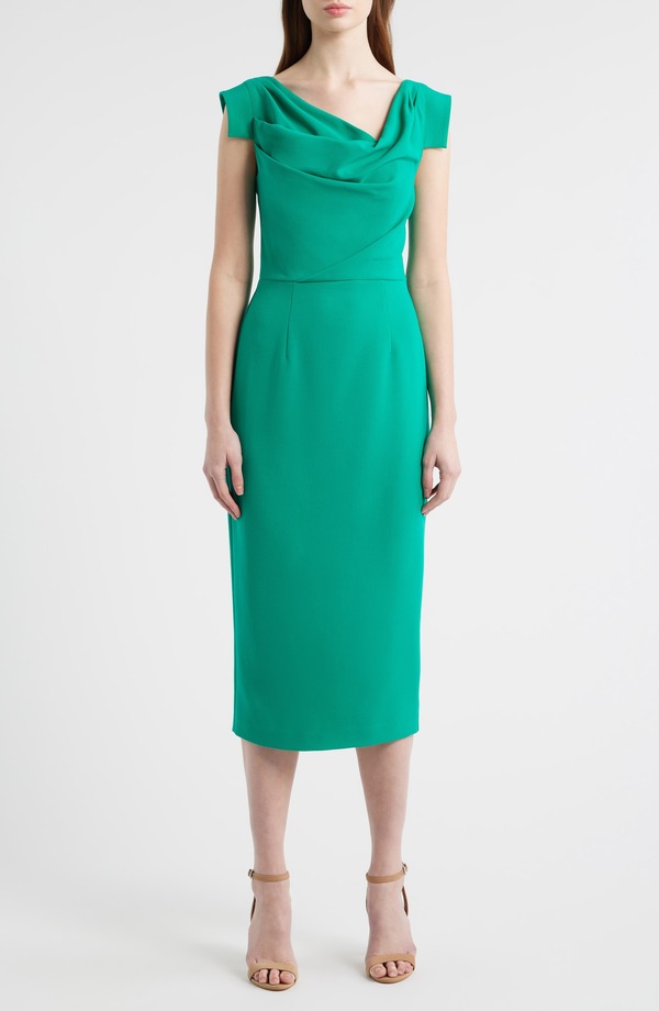ブラックハロ レディース トップス ワンピース ミディ Black Halo Jacqueline Midi Gabardine Sheath Dress Agave Green グリーン