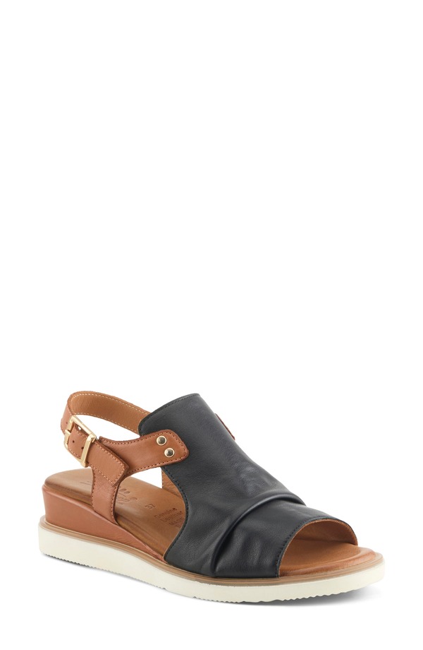 発条足取り レディース シューズ 踵 サンダル Spring Step Locals Wedge Sandal Black Multi 黒いこと