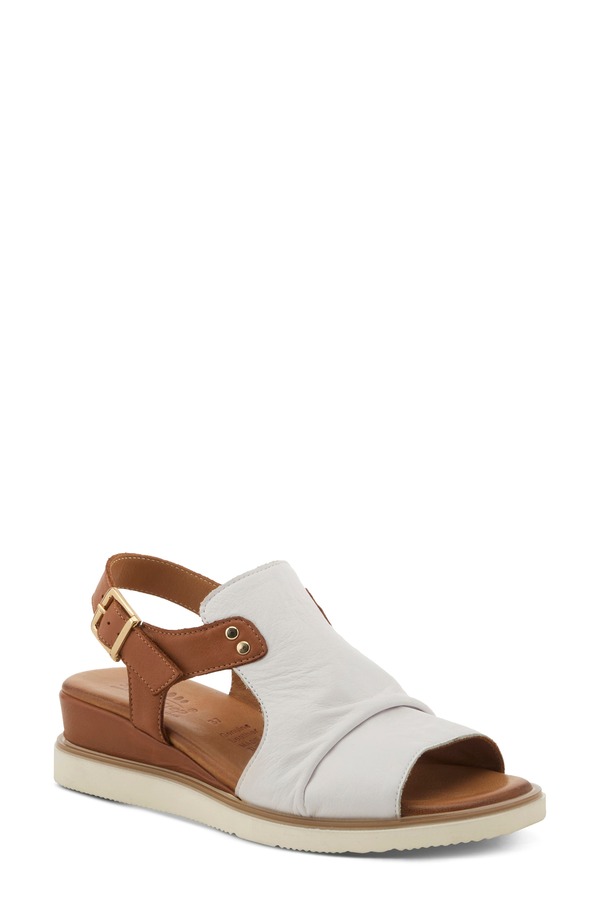 発条足取り レディース シューズ 踵 サンダル Spring Step Locals Wedge Sandal White Multi 白いこと