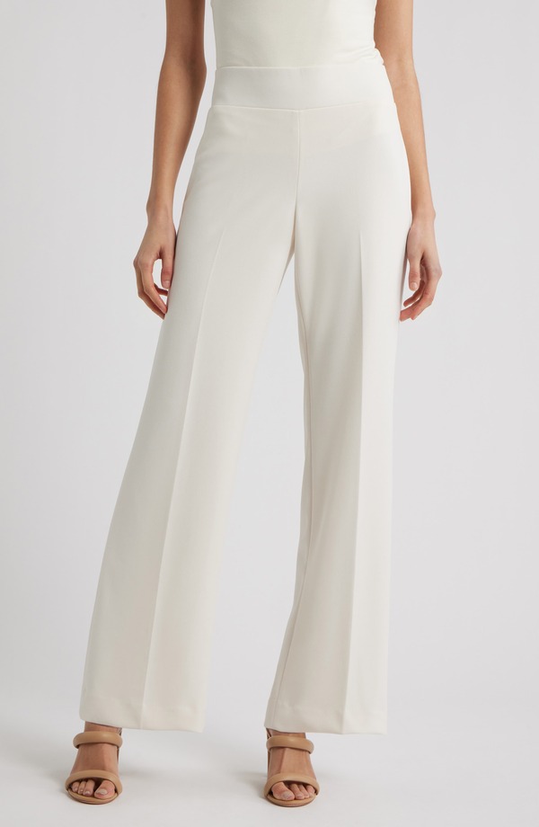 アンクライン レディース ボトムス レギンス ワイドレッグ ハイウエスト パンツ Anne Klein High Waist Pull-On Wide Leg Pants White Dove ホワイト｜ReVida 店 20,986円
