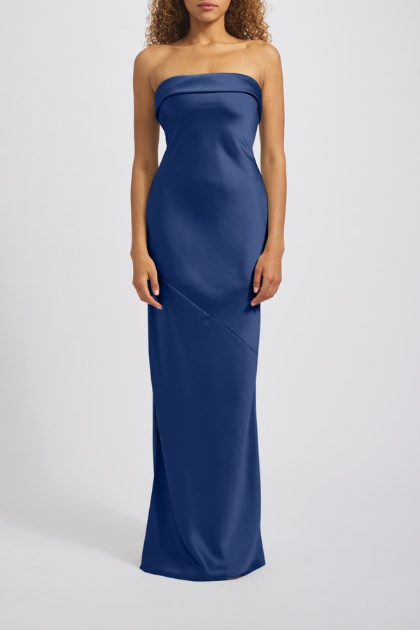 アムサール レディース トップス ワンピーストラップレス Amsale Strapless Bias-Cut Gown French-Blue ブルー