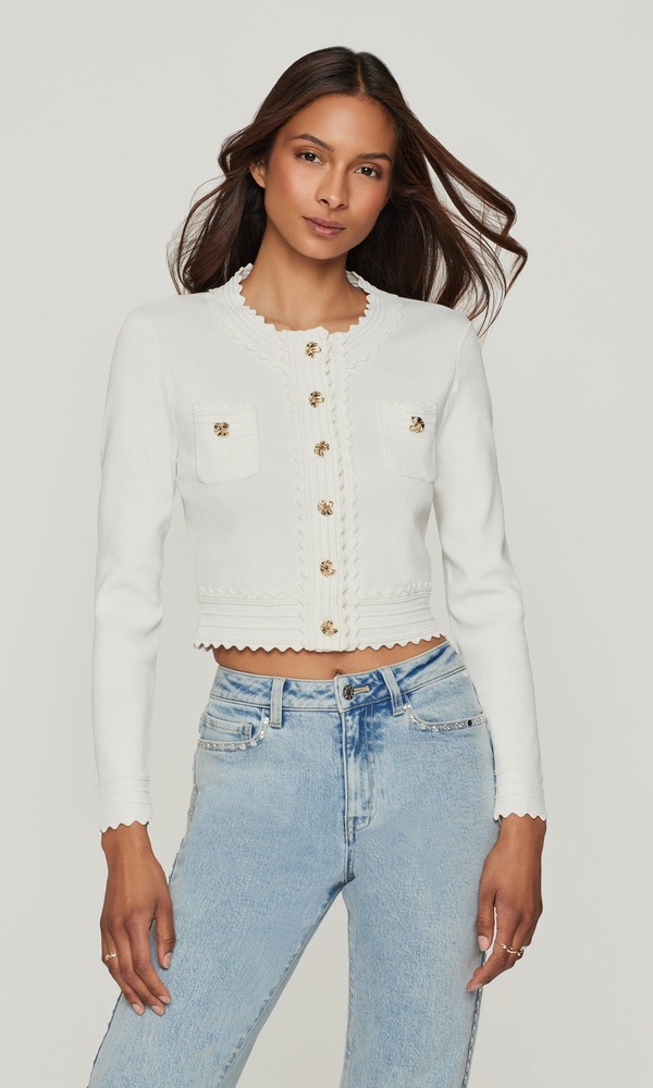 世代優しいこと レディース アウター パーカー・スウェット ジレー Generation Love Blossom Cardigan White 白いこと