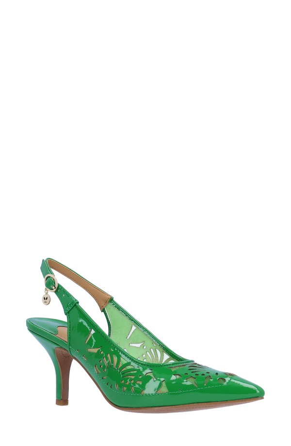 ジェイレニー レディース シューズ ヒール キャップ J. Rene Vanani Slingback Pointed Cap Toe Pump Green グリーン 17,836円