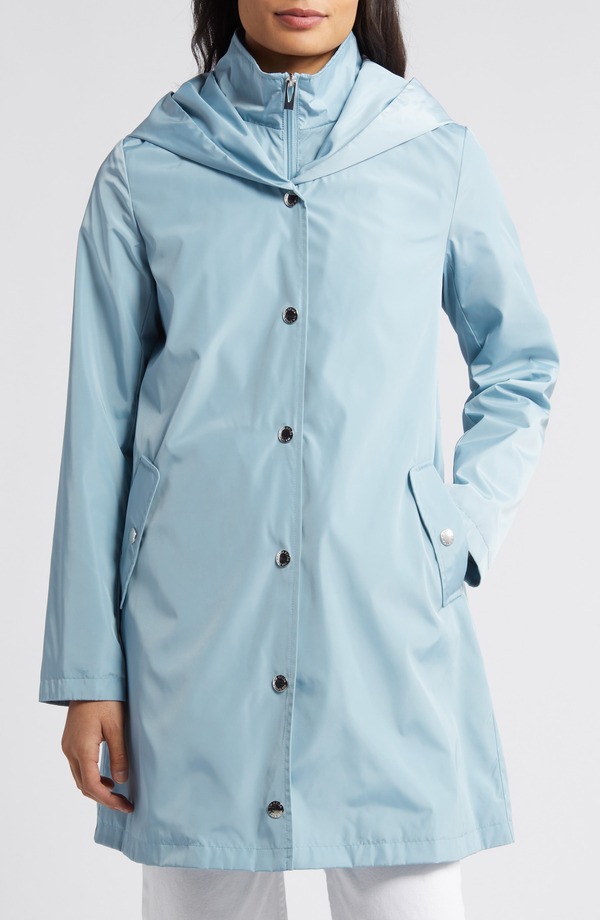 ヴィアスピガ レディース アウター ジャケット・ブルゾン Via Spiga Wateresistant Packable Rain Jacket Sky Blue ブルー