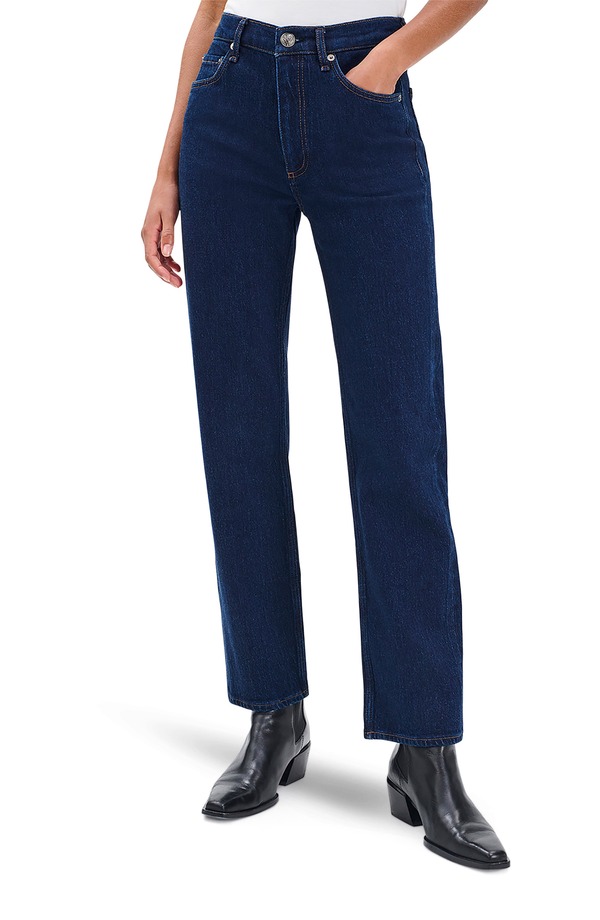 ラグアンドボーン レディース ボトムス ジーンズズボン下 引っ切り無い デニム rag \u0026 bone Harlow Mid Rise Straight Leg Jeans Dark Rinse