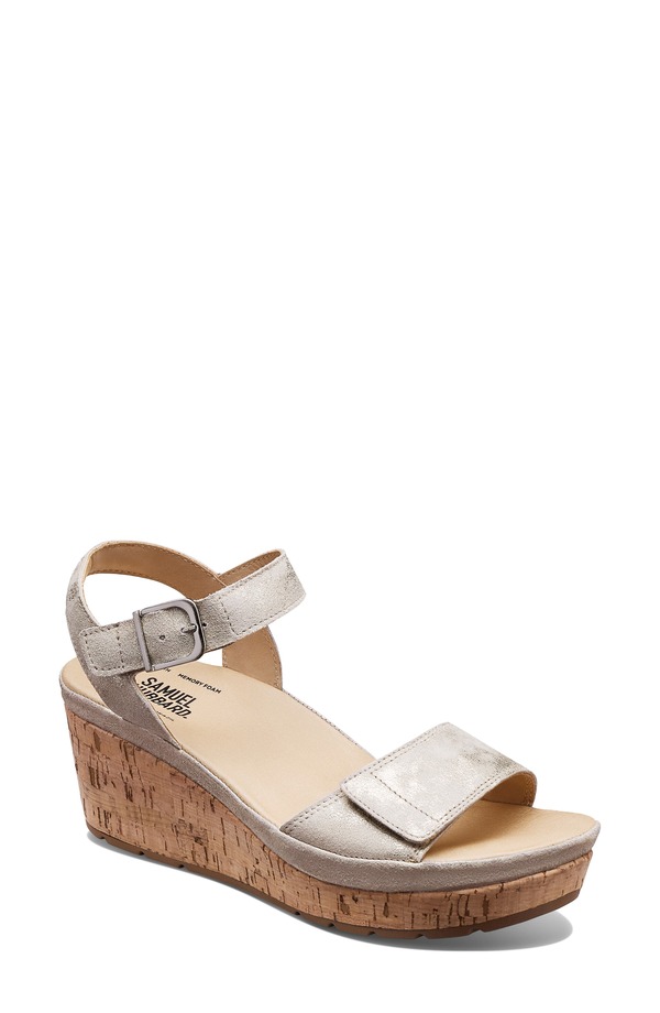 サミュエルフドバード レディース シューズ ヒール サンダル Samuel Hubbard Portola Two-Strap Wedge Sandal Champagne Suede シャンパン
