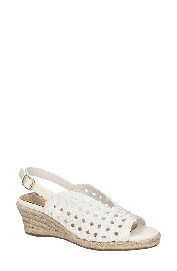 ベラヴィータ レディース シューズ 踵 サンダル Bella Vita Bethany Slingback Wedge Sandal White Raffia 白いこと