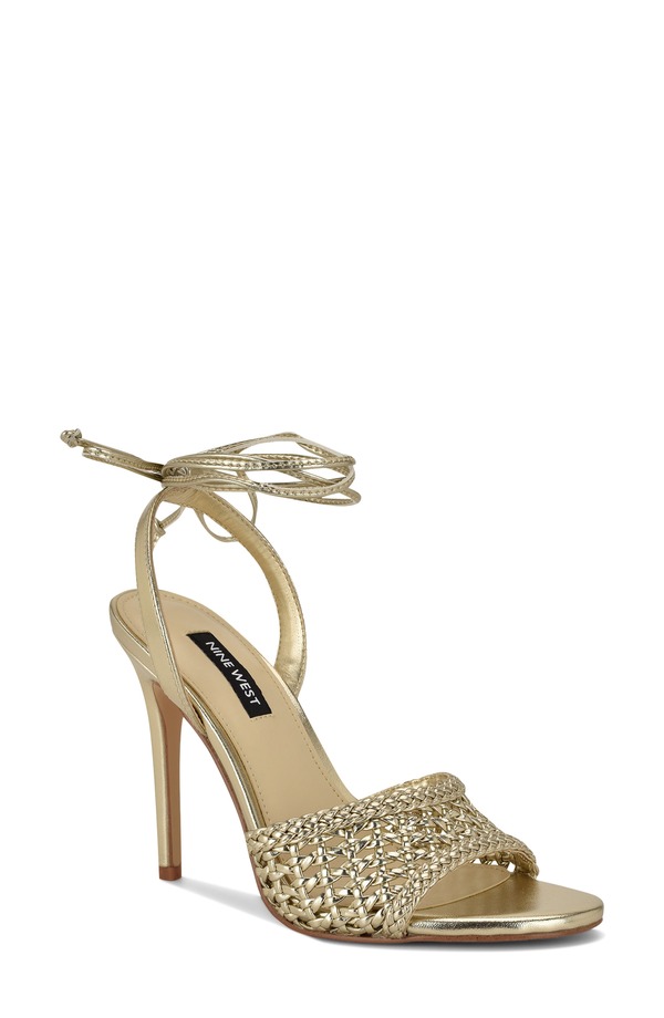 ナインウェスト レディース シューズ ヒール サンダル Nine West Merta Stiletto Sandal Gold ゴールド|ReVida 店