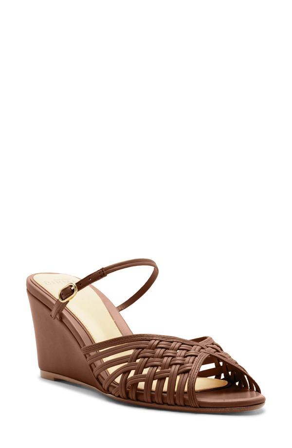 アレクサンドラバードマン レディース シューズ サンダル Alexandre Birman Lilian Woven Wedge Slide Sandal Espresso|ReVida 店