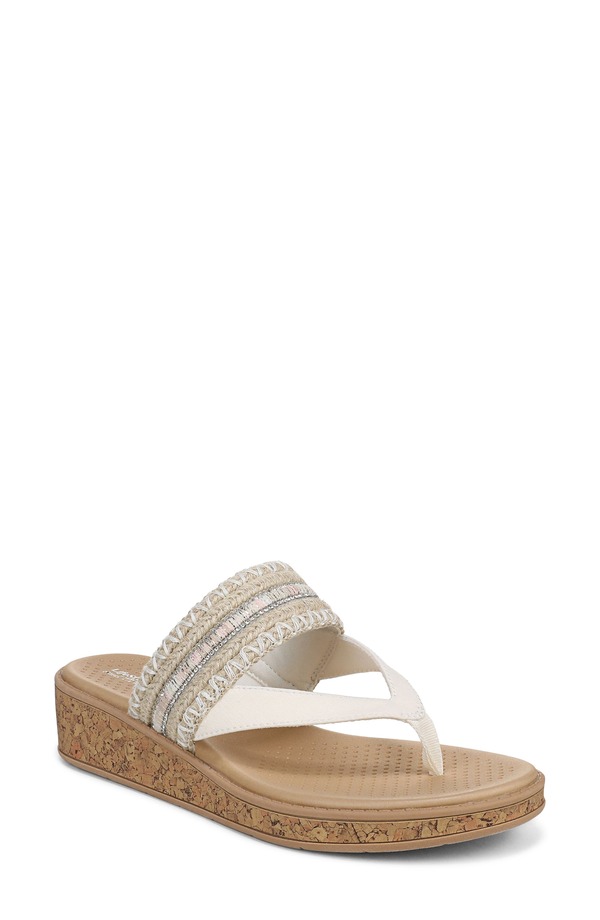ライフストライド レディース シューズ サンダル LifeStride Birdie Wedge Flip Flop Natural Tan / White Multi 白いこと