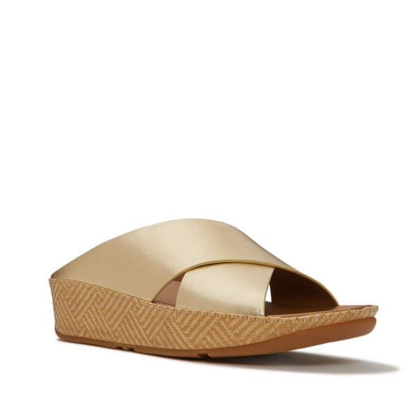 相応うフロップ レディース シューズ 踵 サンダル グラフィック FitFlop Lulux Graphic-Weave Sandal Platino