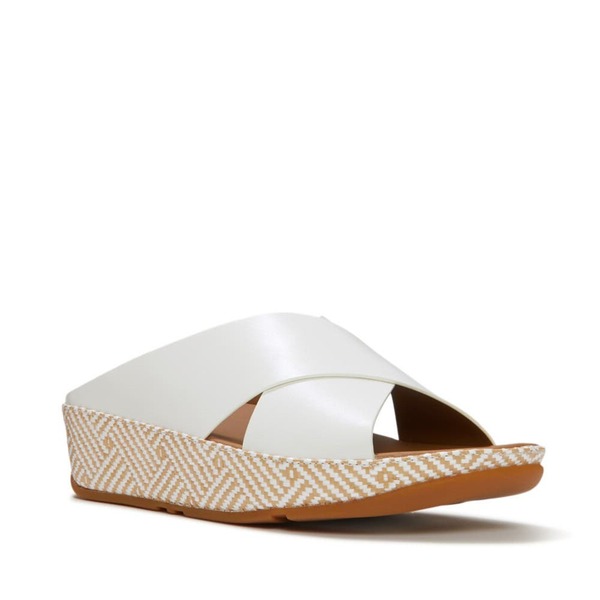 相応うフロップ レディース シューズ 踵 サンダル グラフィック FitFlop Lulux Graphic-Weave Sandal Urban White 白いこと
