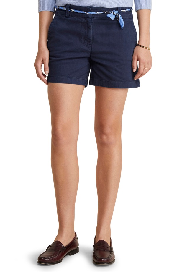ヴァインヤードヴァインズ レディース ボトムス ハーフパンツ・ショーツ ショートパンツ コットン vineyard vines Herringbone Stretch Cotton Shorts Nautical Navy ネイビー|ReVida 店