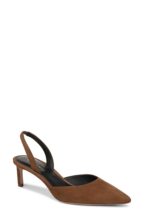 ヴェロニカ ベアード レディース シューズ 踵 Veronica Beard Caroline Slingback Pointed Toe Kitten Heel Pump Hazelwood