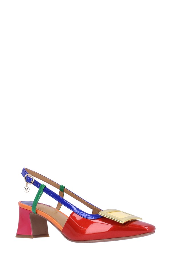 ジェイレニー レディース シューズ 踵 J. Rene Kellen Slingback Pump Red/ Blue/ Green 青み