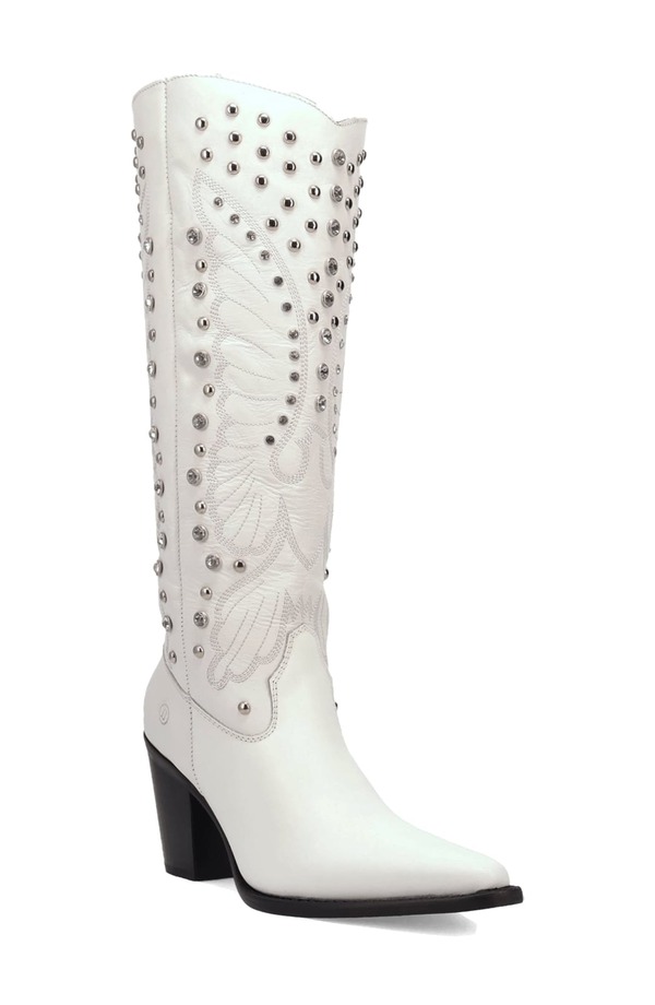 ディンゴ レディース シューズ ブーツ・レインブーツ Dingo Diamonds Forever Knee High Western Boot White ホワイト