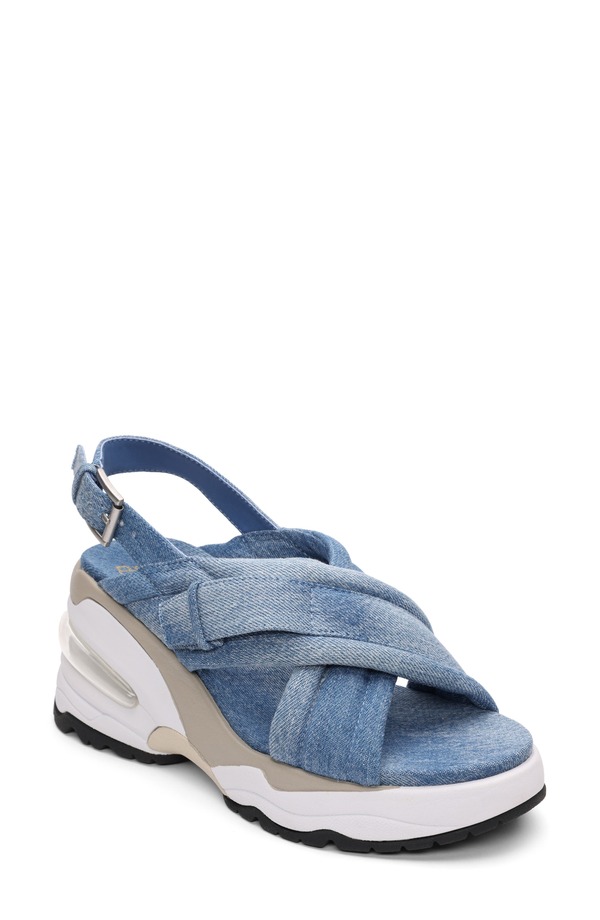 死灰 レディース シューズ 踵 サンダル ジーンズ Ash Delia Slingback Denim Wedge Sandal Dark Blue 青色