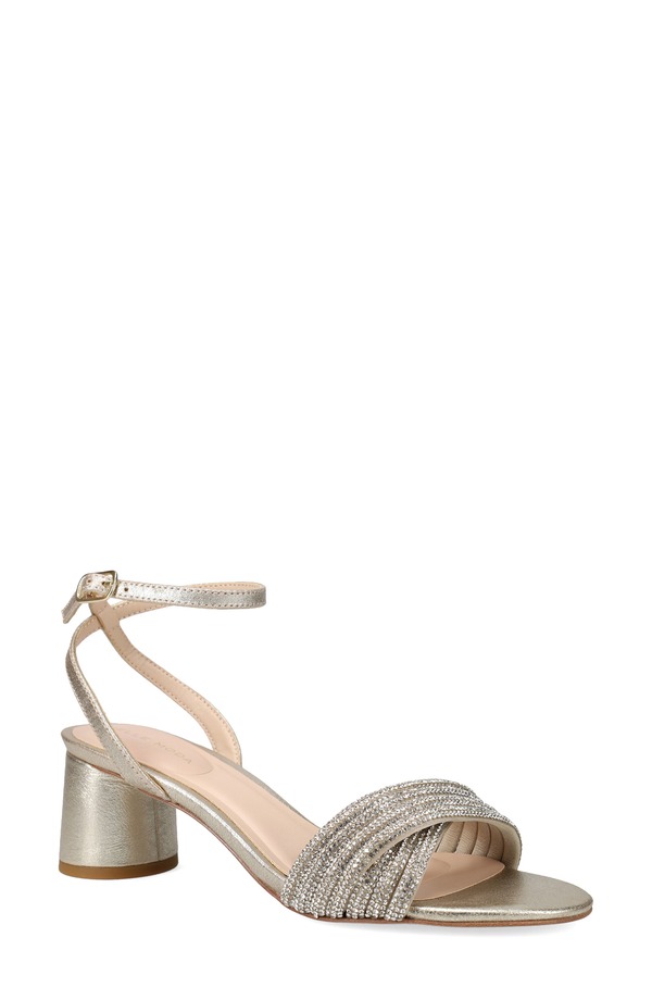 ペレモーダ レディース シューズ 踵 サンダル アンクル Pelle Moda Noli Ankle Strap Sandal Platinum Gold ゴールド