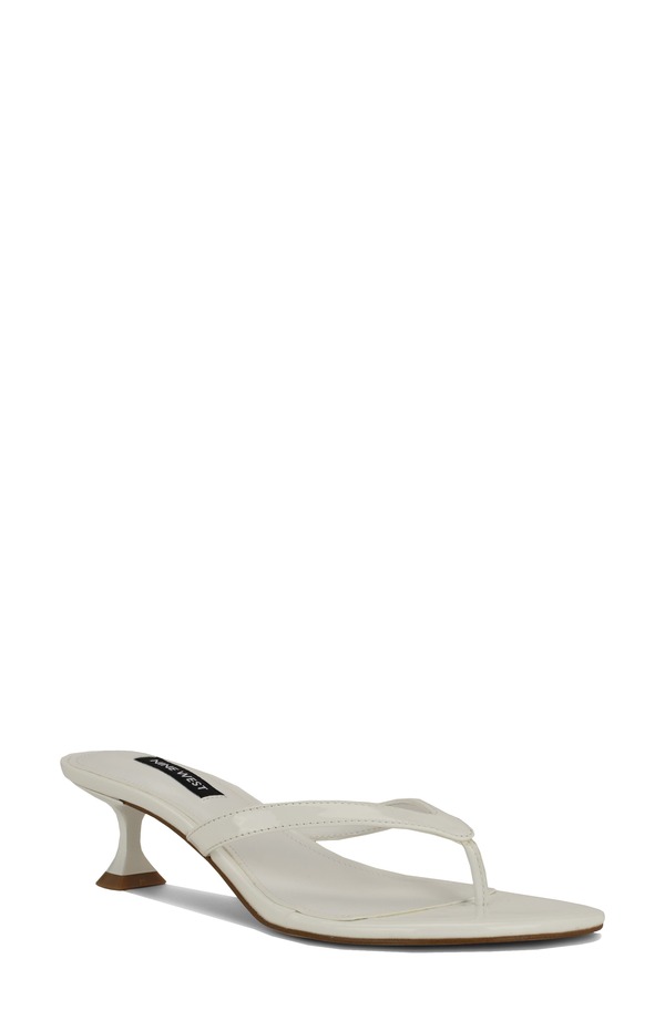 ナインウェスト レディース シューズ ヒール Nine West Cruise Kitten Heel Flip Flop White ホワイト｜ReVida 店