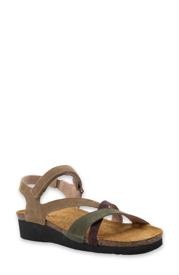 ナオト レディース シューズ ヒール サンダル Naot 'Sophia' Sandal Acorn Suede/ Oily Olive オリーブ