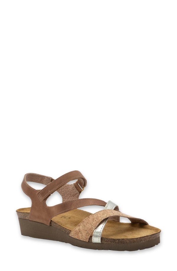 ナオト レディース シューズ ヒール サンダル Naot 'Sophia' Sandal Brown/ Cork Leather/ Gold ブラウン