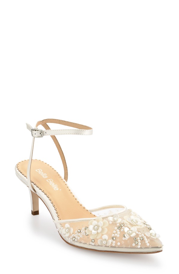 ベラ呼びりん レディース シューズ 踵 Bella Belle Rosa Pump Ivory Silk 象牙色
