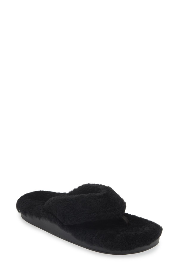 オルカイ レディース シューズ サンダル OluKai Kipea Heu Genuine Shearling Slide Sandal Black / Black ブラック