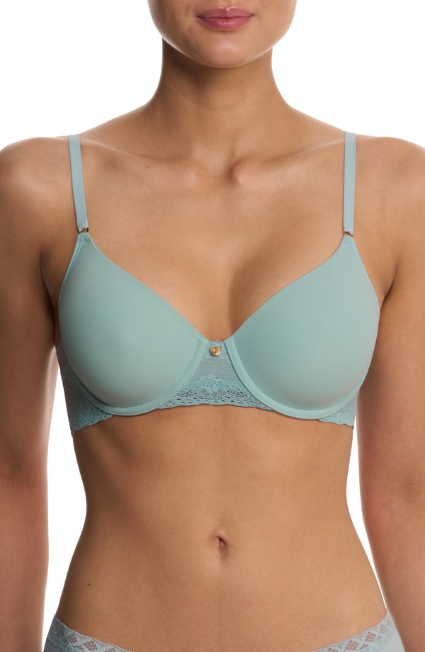 ナトリ レディース トップス Tシャツ Natori Bliss Perfection Comfort Underwire T-Shirt Bra Blue Meadow ブルー｜ReVida 店