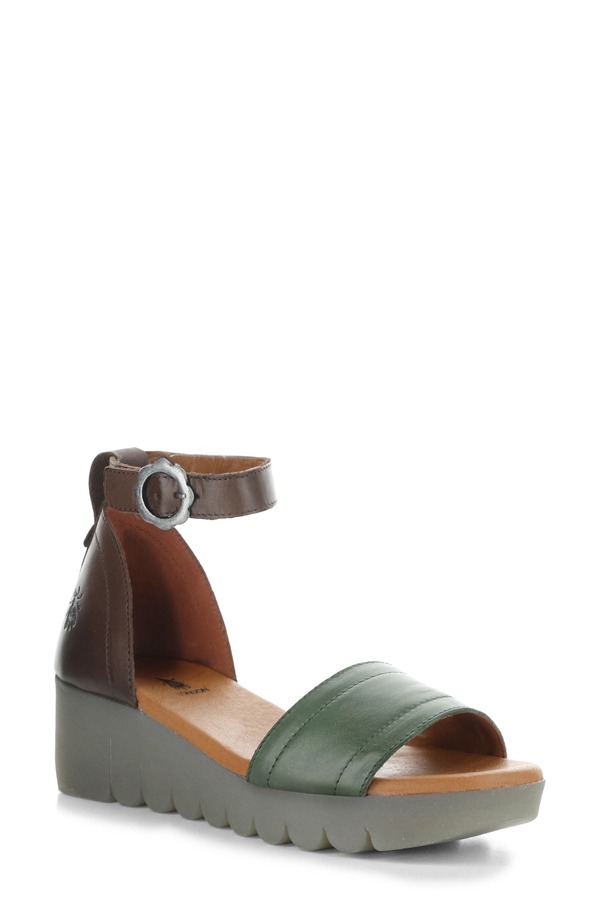 フライロンドン レディース シューズ ヒール プラットフォーム サンダル アンクル Fly London Voik Ankle Straplatform Wedge Sandal Green/ Brown グリーン