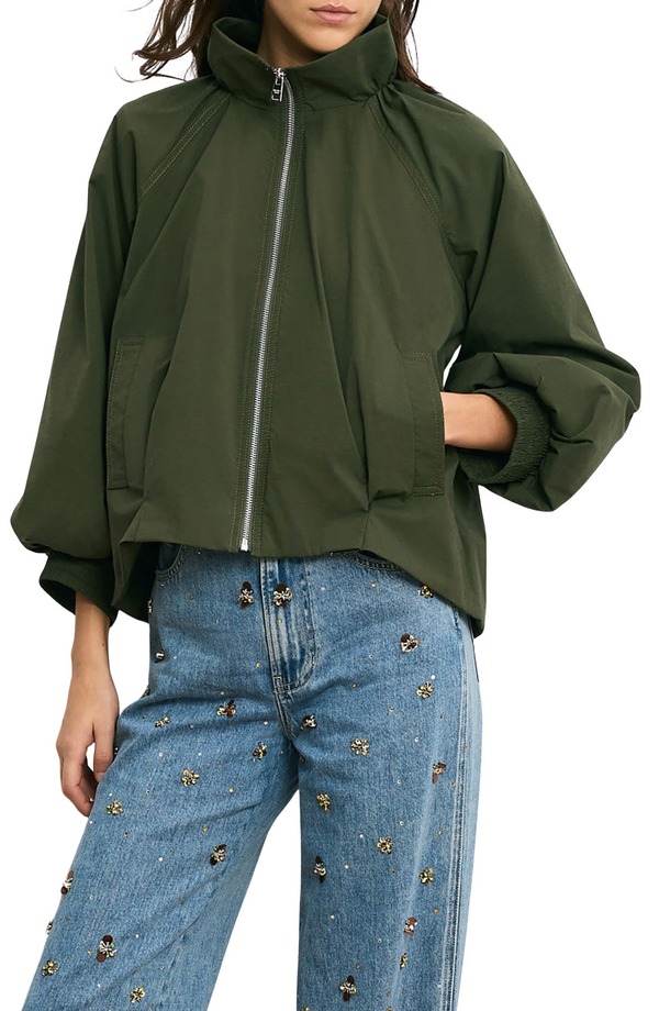 ヴェロニカ ベアード レディース アウター 上衣・上衣 Veronica Beard Circe Faille Bubble Jacket Army 正規陸軍