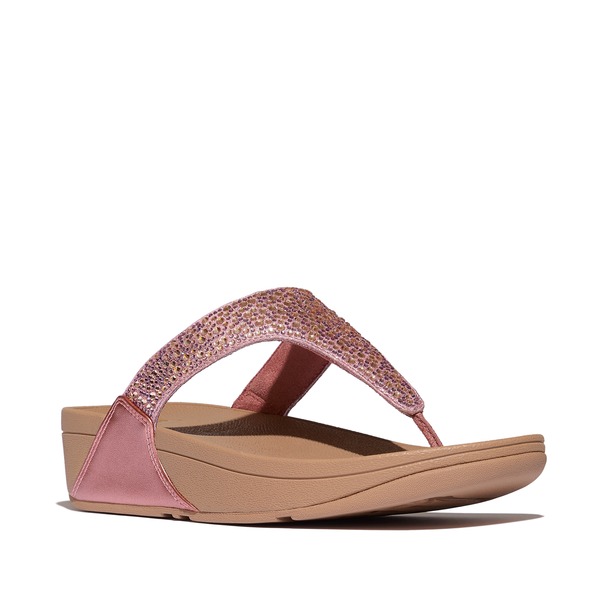 相応うフロップ レディース シューズ 踵 サンダル トール FitFlop Lulu Crystal Mix Metallic Sandals Metallic Rust Rose 挙げ句の果て