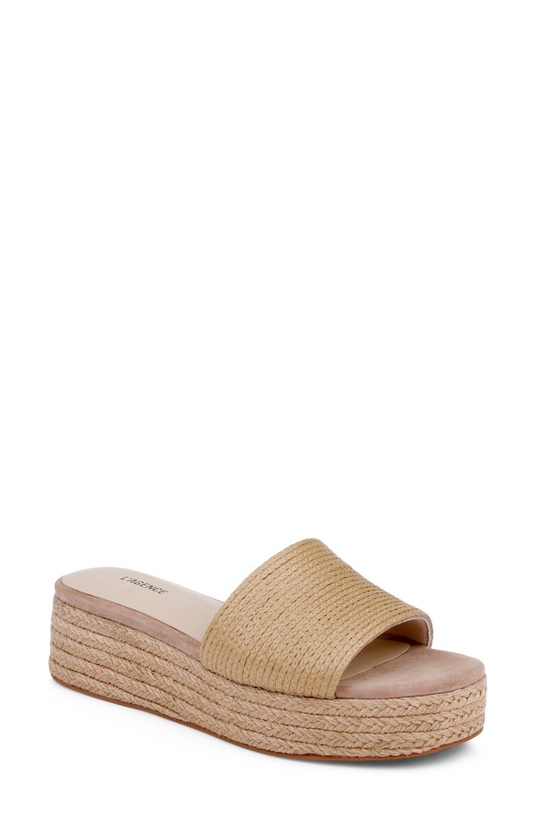 ラジャンス レディース シューズ サンダル プラットフォーム L'AGENCE RamaniI Espadrille Platform Wedge Slide Sandal Natu Rafi