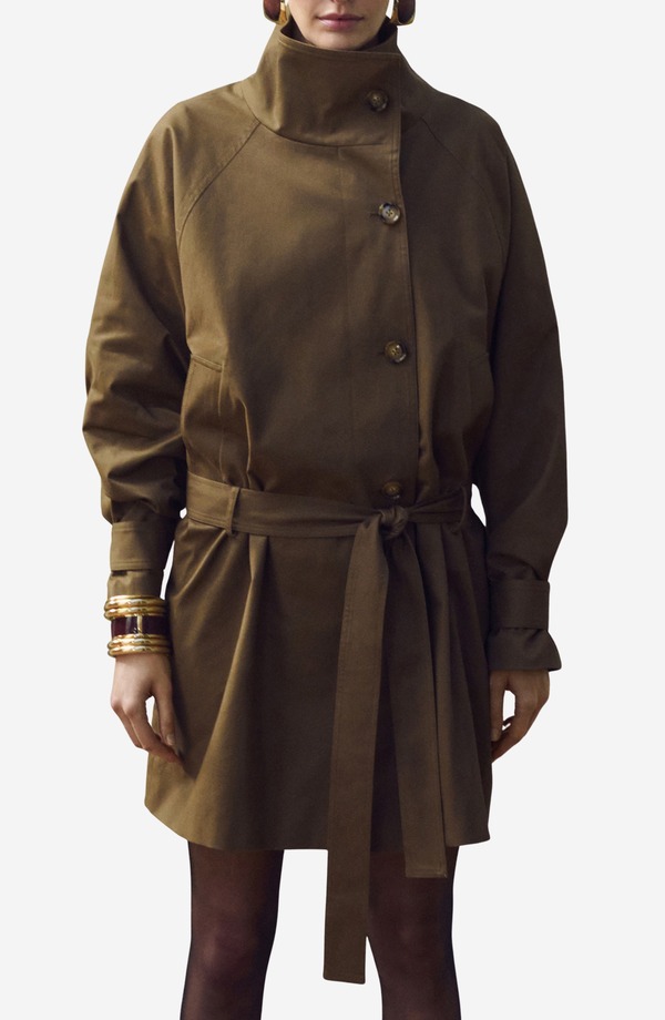 マンゴ レディース アウター 上衣・上衣 照明ランプ素っ首 厚地の外套 MANGO Funnel Neck Belted Trench Coat Medium Brown 赤銅色